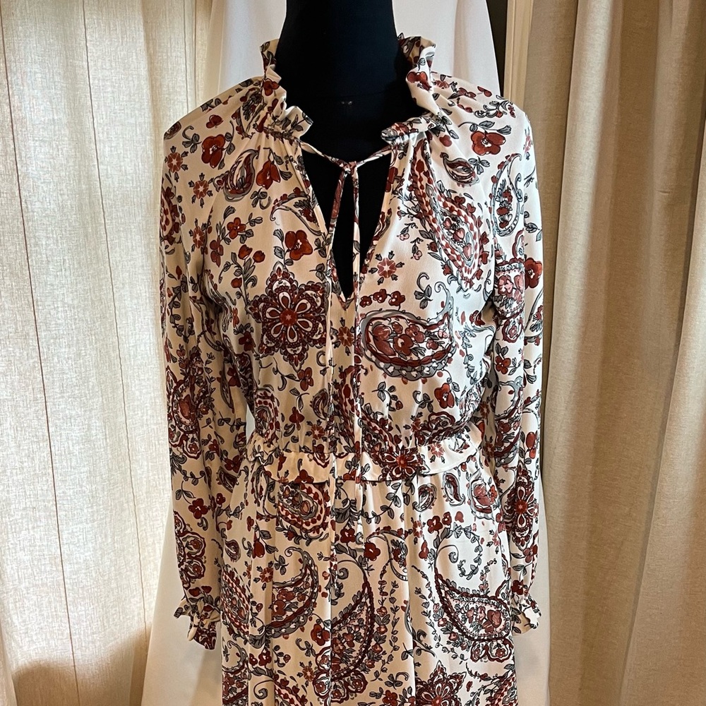 Banana Republic Paisley dress, handkerchief hem.